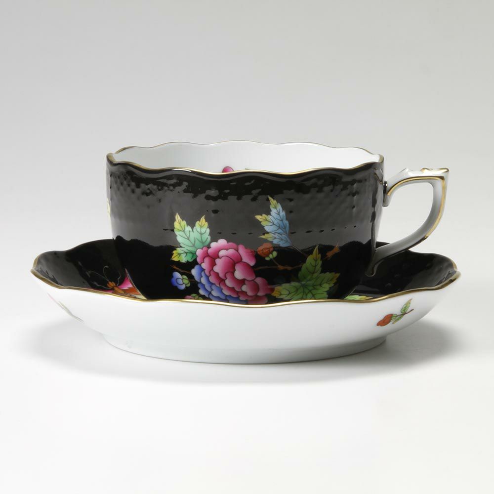ヘレンド 黒いヴィクトリア VE-FN 00724-0-00 ティーカップ＆ソーサー 200ml