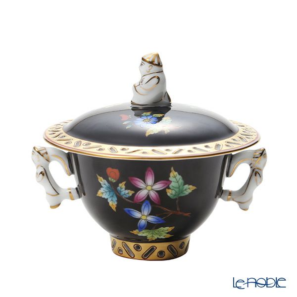 ヘレンド シノワズリ （中国趣味） 黒いヴィクトリア VE-FN シュガーポット マンダリン 100ml 03355-0-21