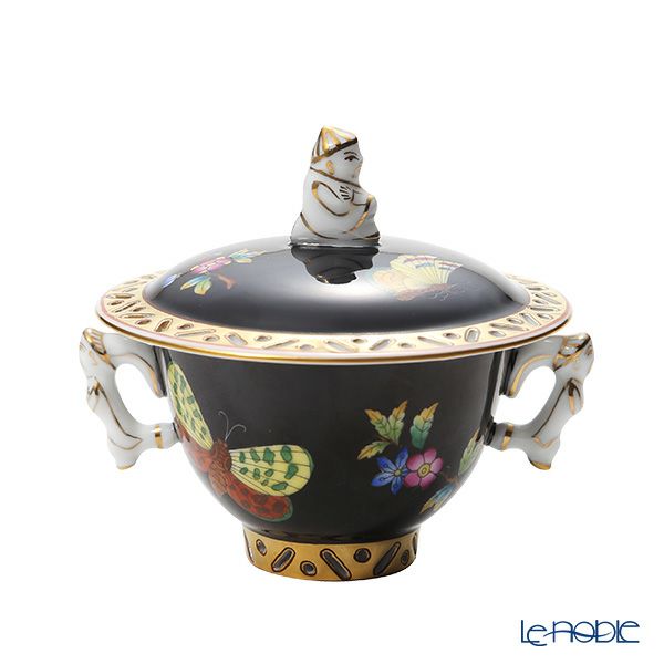 ヘレンド シノワズリ （中国趣味） 黒いヴィクトリア VE-FN シュガーポット マンダリン 100ml 03355-0-21