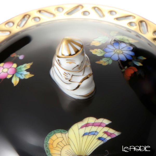 ヘレンド シノワズリ （中国趣味） 黒いヴィクトリア VE-FN シュガーポット マンダリン 100ml 03355-0-21