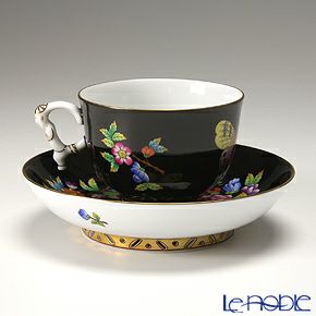 ヘレンド シノワズリ（中国趣味）黒いヴィクトリア VE-FN 03364-0-21 マンダリン ラージカップ＆ソーサー