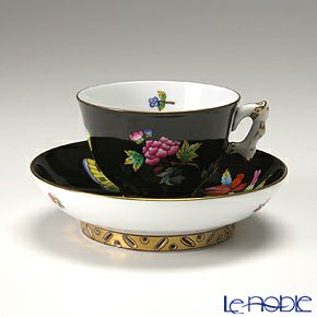 ヘレンド シノワズリ（中国趣味） 黒いヴィクトリア VE-FN 03371-0-21 マンダリン スモールカップ＆ソーサー
