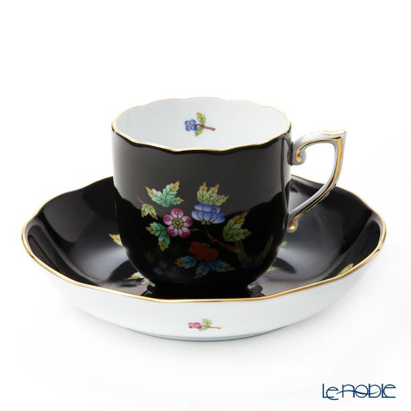 ヘレンド 黒いヴィクトリア VE-FN 20707-0-00 モカカップ＆ソーサー 150ml