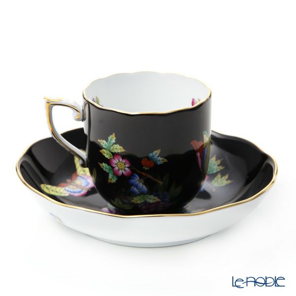ヘレンド 黒いヴィクトリア VE-FN 20707-0-00 モカカップ＆ソーサー 150ml