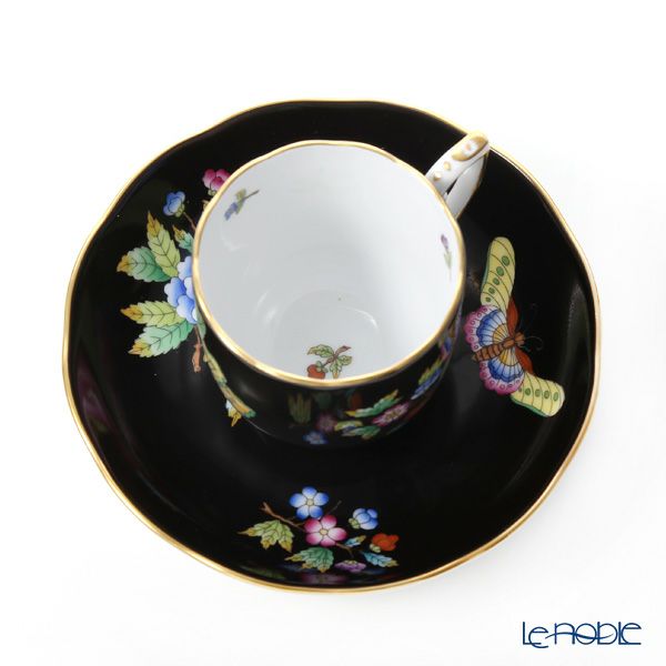 ヘレンド 黒いヴィクトリア VE-FN 20707-0-00 モカカップ＆ソーサー 150ml
