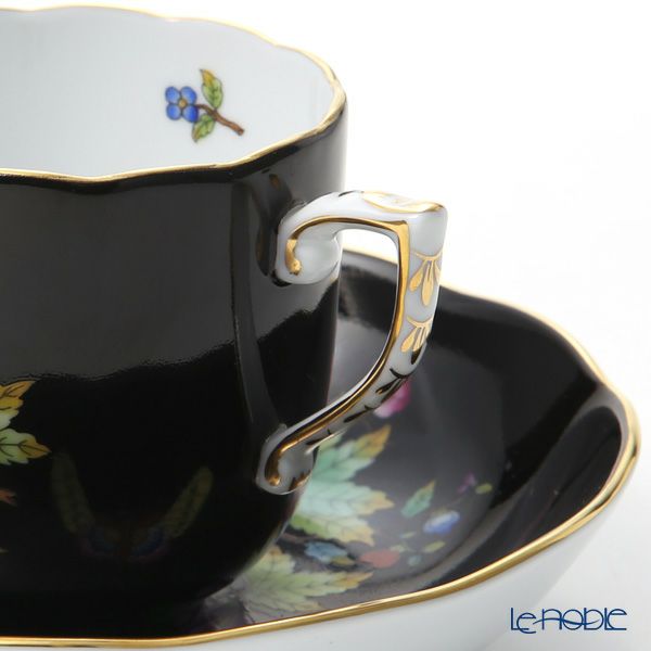ヘレンド 黒いヴィクトリア VE-FN 20707-0-00 モカカップ＆ソーサー 150ml