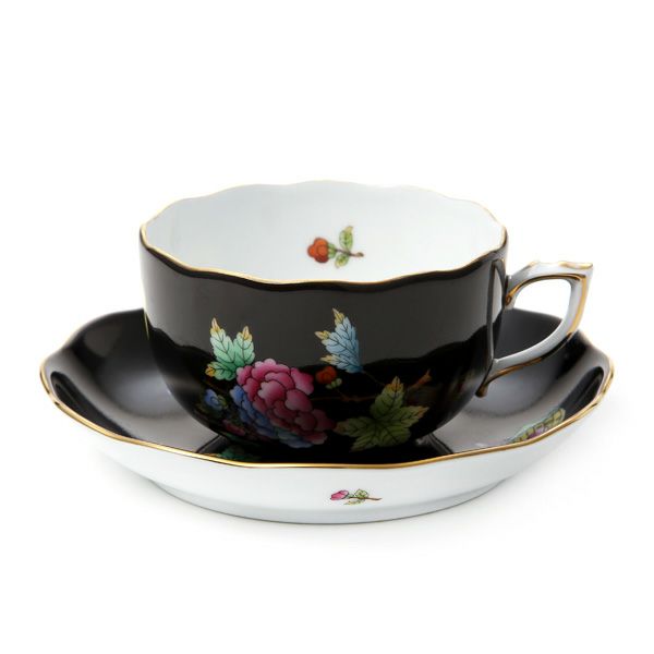 ヘレンド 黒いヴィクトリア VE-FN 20724-0-00 ティーカップ＆ソーサー 200ml