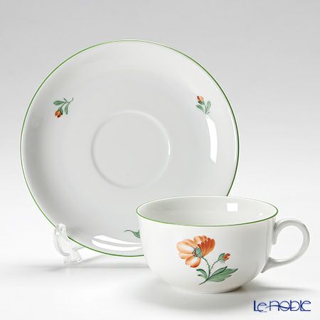 アウガルテン（AUGARTEN） ウィンナーフラワー（5089A） ポピー ティーカップ＆ソーサー（S） 200ml（001）