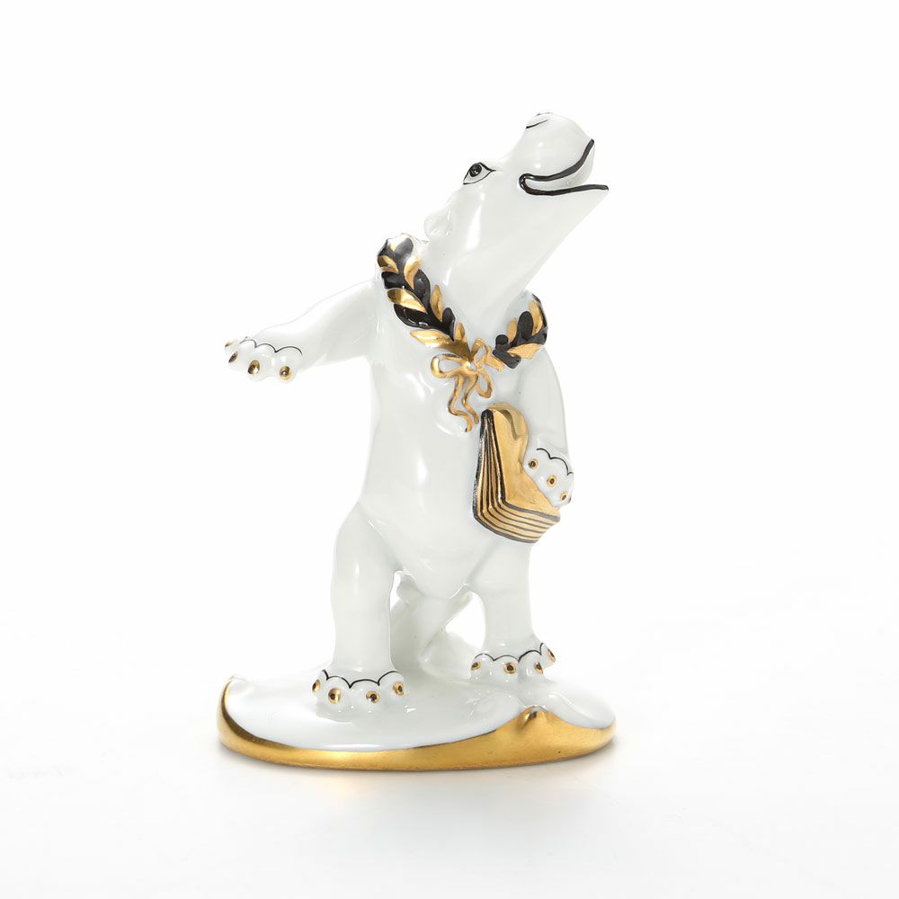 アウガルテン（AUGARTEN） フィギュリン アニマルフィルハーモニックス（011210） 歌手のカバ（クリムトカラー）