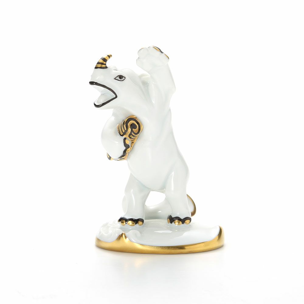 アウガルテン（AUGARTEN） フィギュリン アニマルフィルハーモニックス（011210） 歌手のサイ（クリムトカラー）