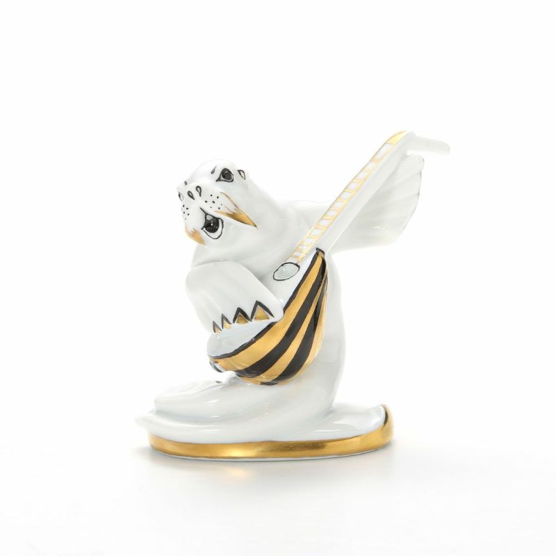 アウガルテン（AUGARTEN） フィギュリン アニマルフィルハーモニックス（011210） リュート弾きのアシカ（クリムトカラー）