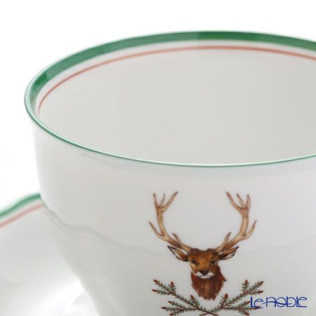 アウガルテン（AUGARTEN） 狩（5824A）スタッグ（鹿） コーヒーカップ＆ソーサー 200ml（062モーツアルトシェイプ）