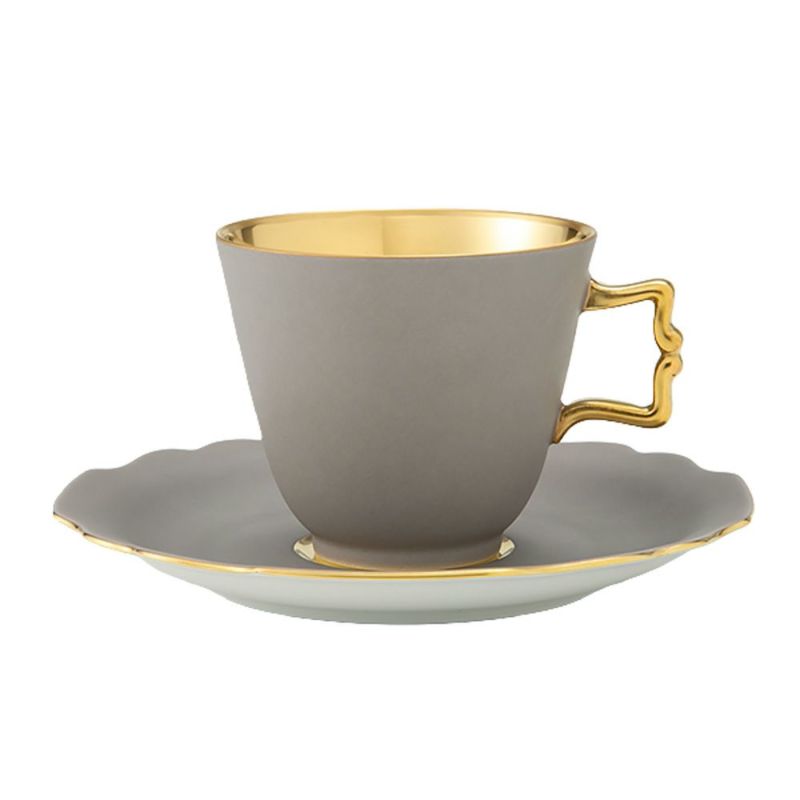 アウガルテン（AUGARTEN） ベルベデーレ／ベルヴェデーレ（6925RM） スモークグレー（マット） コーヒーカップ＆ソーサー（S）200ml （114）