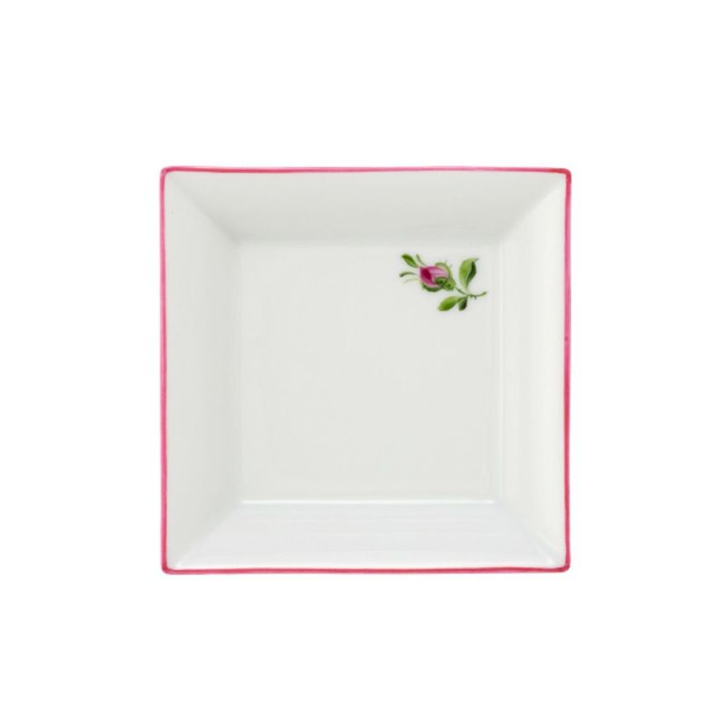 アウガルテン（AUGARTEN） プティットフルール（7096A） ピンク スクエアディッシュ 8×8cm（867）