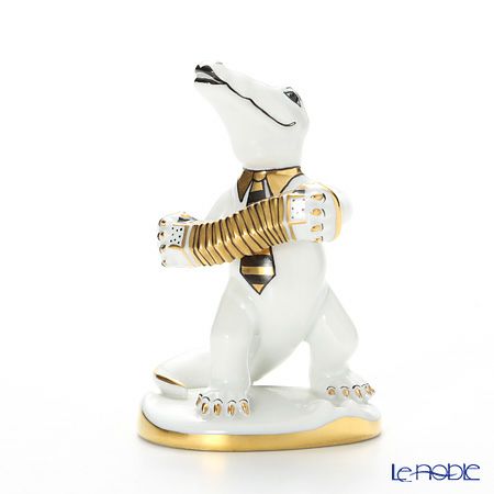 アウガルテン（AUGARTEN） フィギュリン アニマルフィルハーモニックス（011210） ハンドネオンを弾くワニ（クリムトカラー）