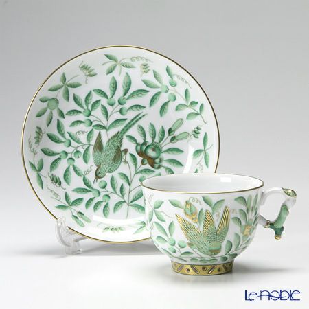 ヘレンド シノワズリ（中国趣味）東方の楽園 グリーン ZOVA 03364-0-21 マンダリン ラージカップ＆ソーサー