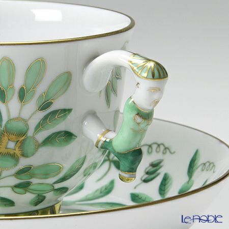 ヘレンド シノワズリ（中国趣味）東方の楽園 グリーン ZOVA 03364-0-21 マンダリン ラージカップ＆ソーサー