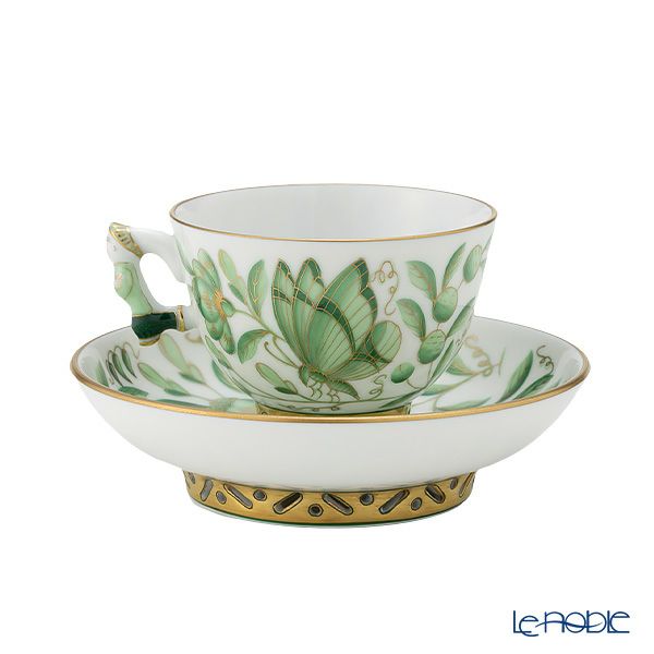 ヘレンド シノワズリ（中国趣味） 東方の楽園 グリーン ZOVA 03371-0-21 マンダリン スモールカップ＆ソーサー
