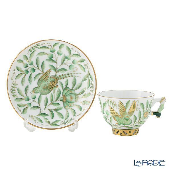 ヘレンド シノワズリ（中国趣味） 東方の楽園 グリーン ZOVA 03371-0-21 マンダリン スモールカップ＆ソーサー