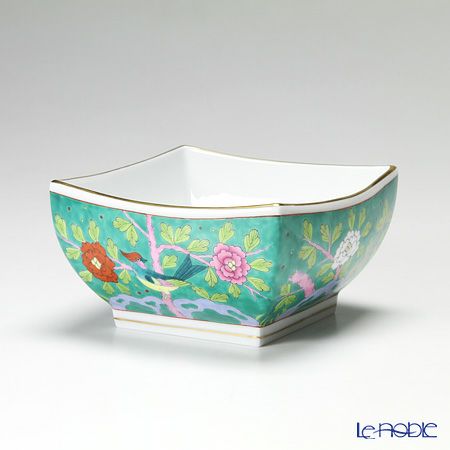 ヘレンド マカオグリーン MACV 02187-0-00 スクエアボウル 14cm