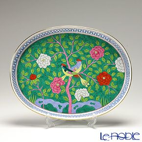 ヘレンド マカオグリーン MACV 03382-0-00 サービストレイ 34cm