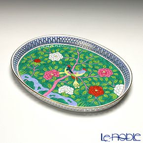 ヘレンド マカオグリーン MACV 03382-0-00 サービストレイ 34cm