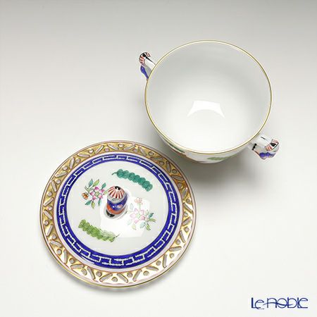 ヘレンド ポワッソン 03355-0-21／3355 シュガーポット（マンダリン） 100ml