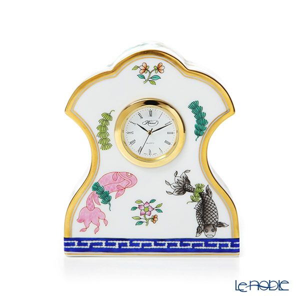 ヘレンド ポワッソン 08085-0-00 テーブルクロック 11cm