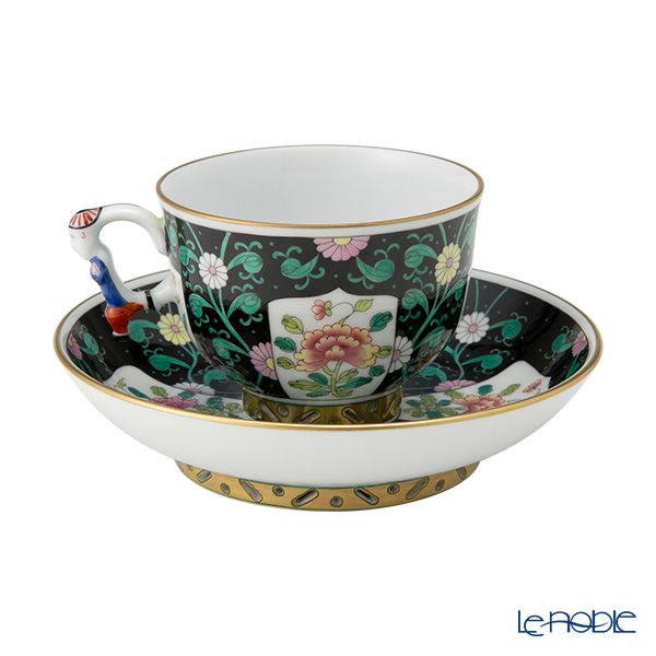 ヘレンド シノワズリ（中国趣味）西安の黒 SN 03364-0-21／3364 マンダリン ラージカップ＆ソーサー