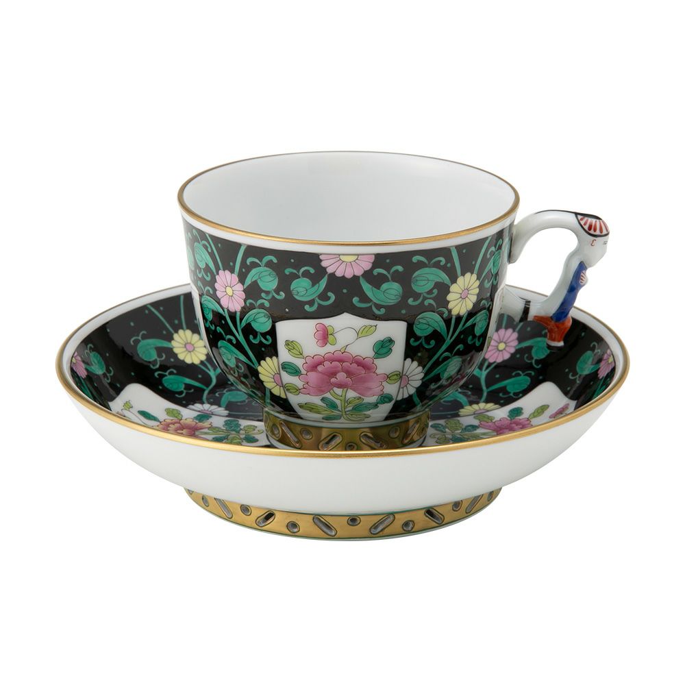 ヘレンド シノワズリ（中国趣味）西安の黒 SN 03364-0-21／3364 マンダリン ラージカップ＆ソーサー