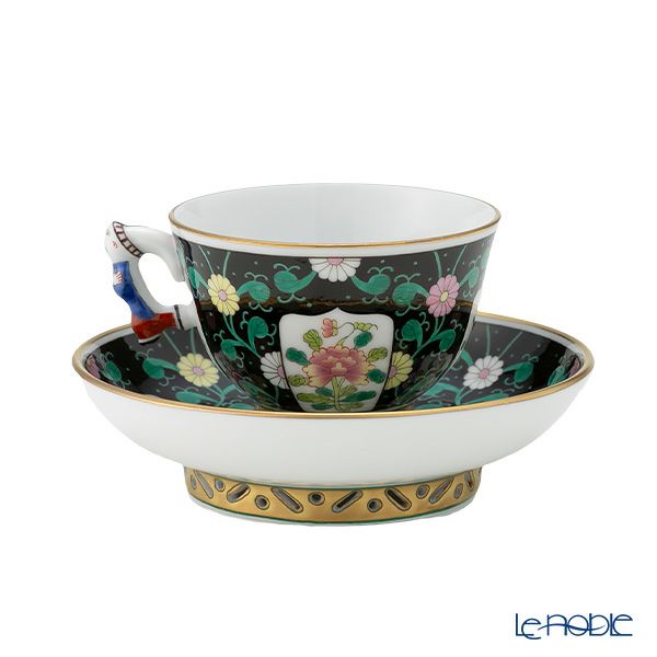 ヘレンド シノワズリ（中国趣味） 西安の黒 SN 03371-0-21／3371 マンダリン スモールカップ＆ソーサー