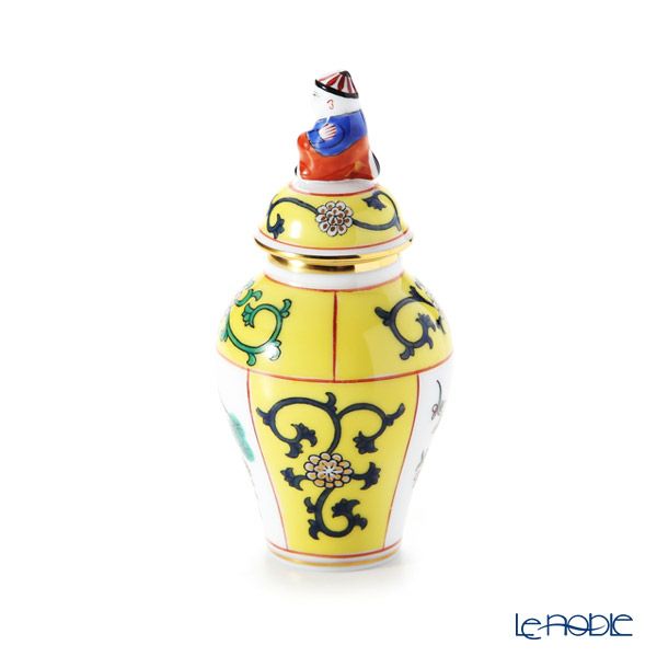 ヘレンド シノワズリ（中国趣味） 西安の黄 SJ ミニベース蓋付 マンダリン 9cm 06574-0-21