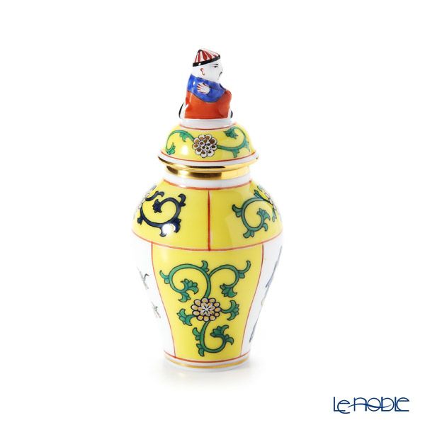 ヘレンド シノワズリ（中国趣味） 西安の黄 SJ ミニベース蓋付 マンダリン 9cm 06574-0-21