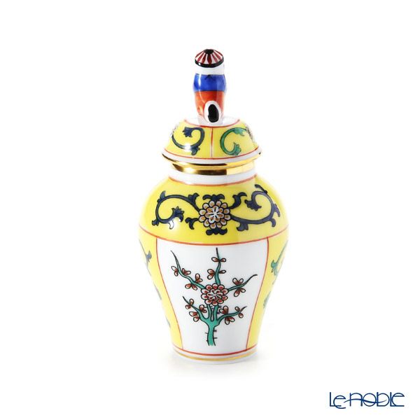 ヘレンド シノワズリ（中国趣味） 西安の黄 SJ ミニベース蓋付 マンダリン 9cm 06574-0-21