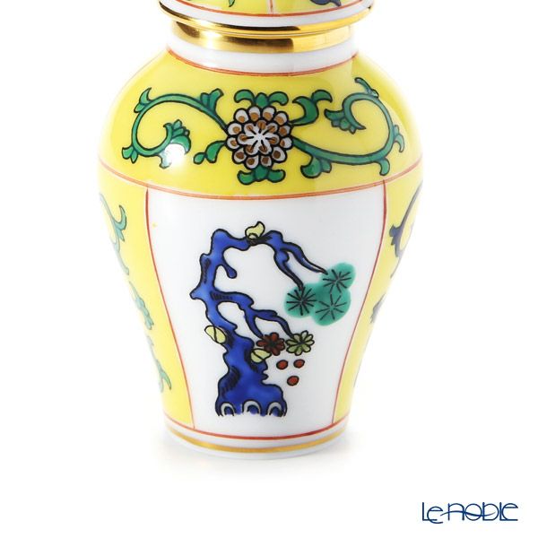 ヘレンド (HEREND) シノワズリ（中国趣味） 西安の黄 SJ ミニベース蓋付 マンダリン 9cm 06574-0-21