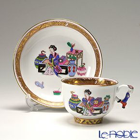 ヘレンド シノワズリ（中国趣味）明の宮女 MG 03364-0-21／3364 マンダリン ラージカップ＆ソーサー