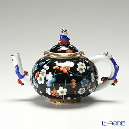 ヘレンド 黒地紅梅 PFNC 03305-0-21 ミニティーポット（マンダリン） 350ml