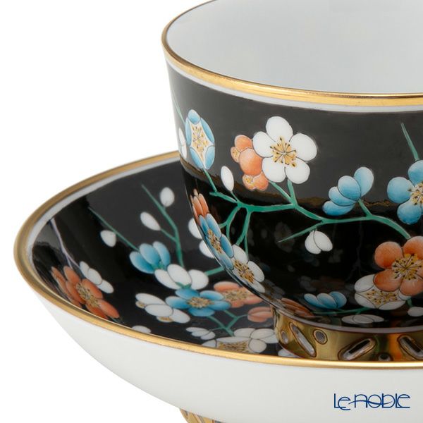 ヘレンド シノワズリ（中国趣味）黒地紅梅 PFNC 03364-0-21／3364 マンダリン ラージカップ＆ソーサー