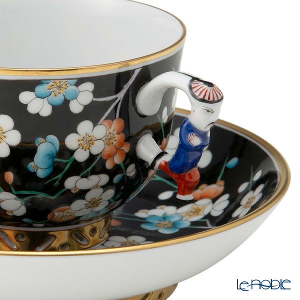 ヘレンド シノワズリ（中国趣味）黒地紅梅 PFNC 03364-0-21／3364 マンダリン ラージカップ＆ソーサー