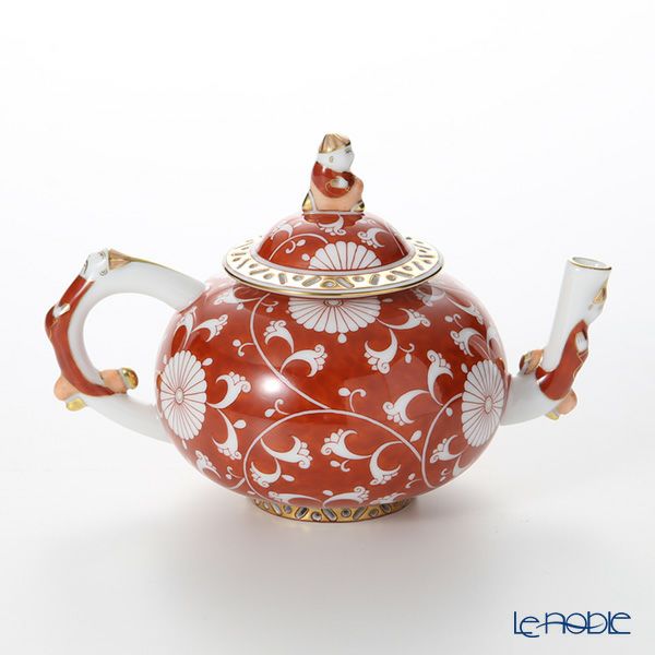 ヘレンド 赤地菊 CHRY 03305-0-21 ミニティーポット（マンダリン） 350ml