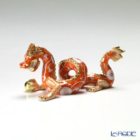 ヘレンド 赤地菊 CHRY 15070-0-00 ドラゴン 赤龍 13cm