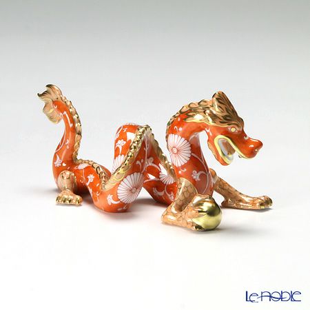 ヘレンド 赤地菊 CHRY 15070-0-00 ドラゴン 赤龍 13cm