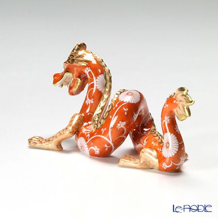 ヘレンド 赤地菊 CHRY 15070-0-00 ドラゴン 赤龍 13cm