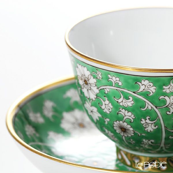 ヘレンド シノワズリ（中国趣味） 芙蓉緑彩 RDCV 03371-0-21 スモールカップ＆ソーサー