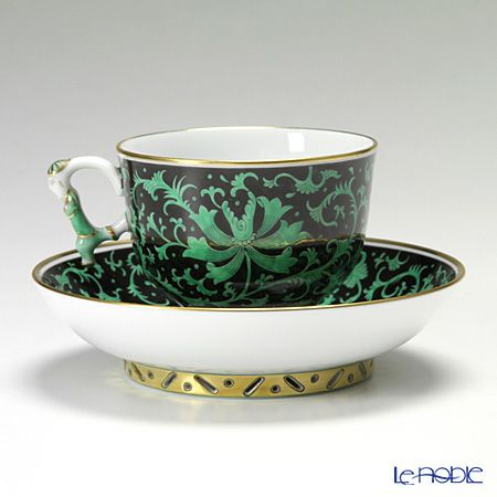 ヘレンド シノワズリ（中国趣味）牡丹 PVI 03364-0-21 マンダリン ラージカップ＆ソーサー