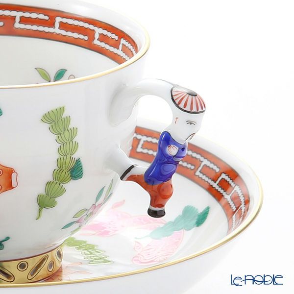 ヘレンド シノワズリ（中国趣味）ポワッソン（赤） 03364-0-21 マンダリン ラージカップ＆ソーサー