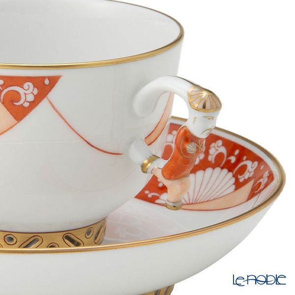 ヘレンド シノワズリ（中国趣味）CHRYMS（赤地菊） マンダリン ラージカップ＆ソーサー 03364-0-21