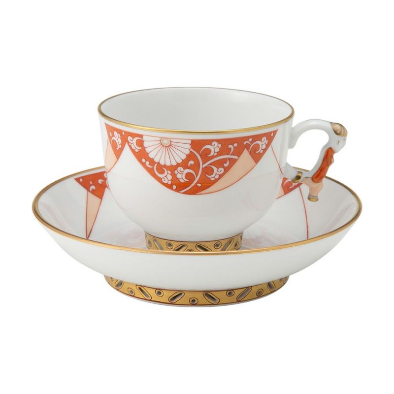 ヘレンド シノワズリ（中国趣味）CHRYMS（赤地菊） マンダリン ラージカップ＆ソーサー 03364-0-21