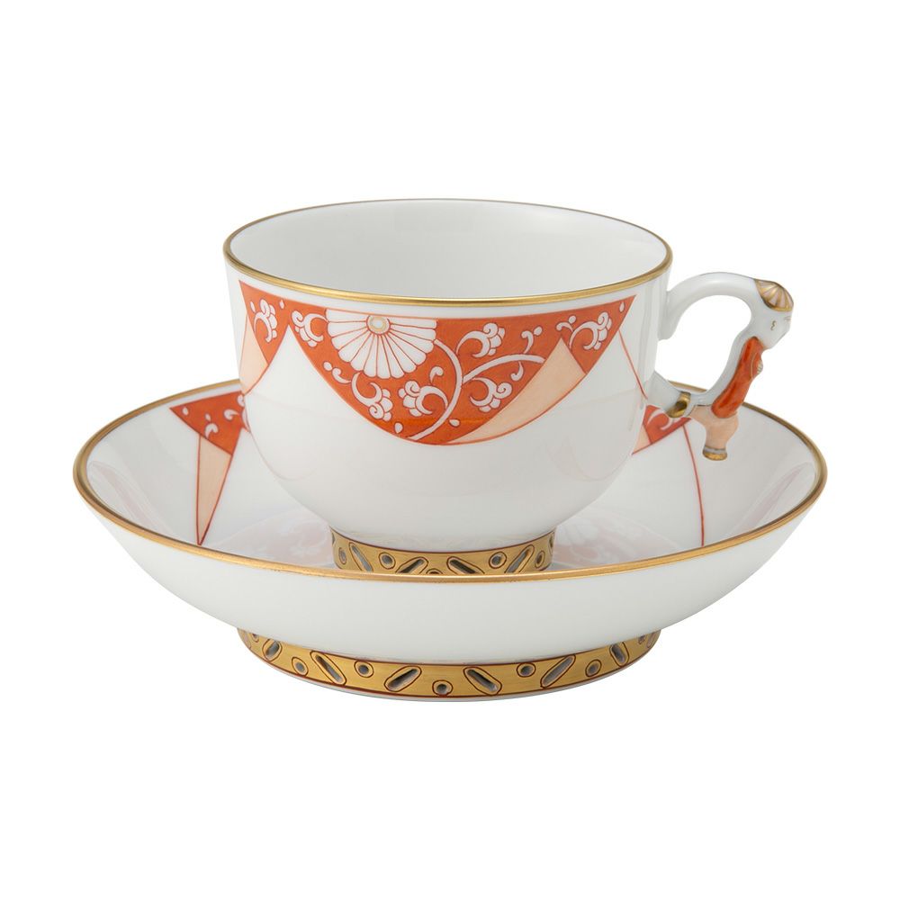 ヘレンド シノワズリ（中国趣味）CHRYMS（赤地菊） マンダリン ラージカップ＆ソーサー 03364-0-21