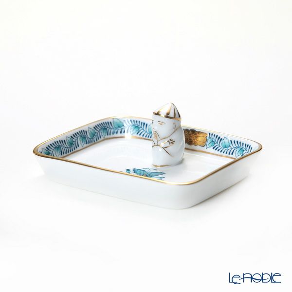 ヘレンド アポニーターコイズ オブロングトレイ マンダリン 8cm 07733-0-21